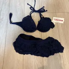 ネイビー フリル付き セパレート水着 9M