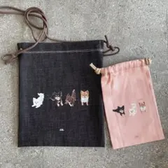 【チワワ】オリジナルイラスト　巾着　サコッシュ　バラ売りできます