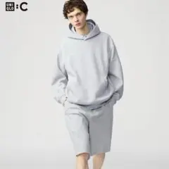 ユニクロC スウェットワイドショーツ　グレー　XL