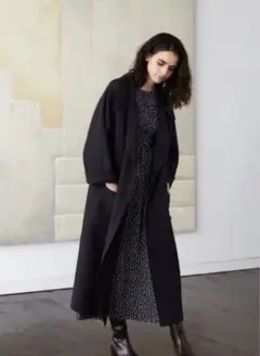 【美品】COEL コエル ダブルクロスリバーコート 36 ブラック 黒