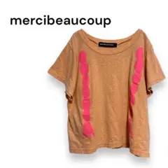 【メルシーボークー】半袖　Tシャツ　ゆったり　可愛い　オレンジ　1