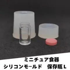 #M037シリコンモールド　保存瓶　ミニチュア食器　Ｌサイズ　立体型　食玩レンジ