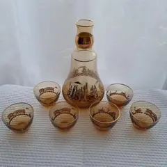 ボヘミアグラス　デカンタとカップの 7点 セット
