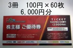 共和 株主優待券 6000円分 (100円×60枚)
