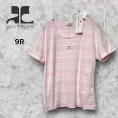 courrèges 訳あり未使用 ストライプ柄 Tシャツ 9R タグ付き