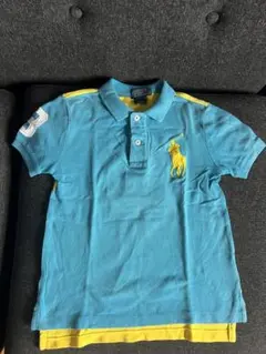 Polo by Ralph Lauren青色ポロシャツ 馬刺繍付き