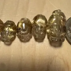 ルチル　ヒキュウ　貫通穴あり　5粒セット
