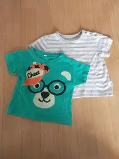 クマのイラスト付きTシャツ2枚セット 80サイズ