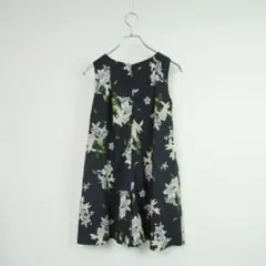 新品 dazzlin 花柄オールインワン ショートパンツ 紺サイズM*OC819