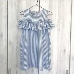 ＊ボーダーフリルワンピース＊キッズ140