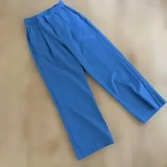 ブルーグリーン　スラックス　タックパンツ