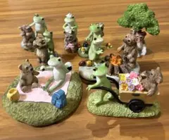 ★かわいい‼️カエルとクマのミニチュアフィギュアセット