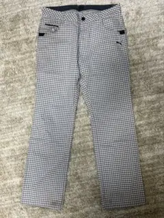 値下げ！PUMAプーマ チェック柄パンツ ネイビー系