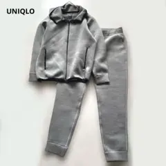 UNIQLO グレー フルジップパーカー ドライスウェットパンツセット