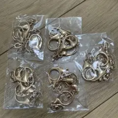 ゴールドクリップ式カラビナ 5パック