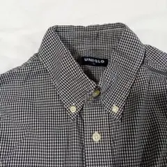 90s OLD UNIQLO 半袖 B.Dギンガム shirt L 紺タグ