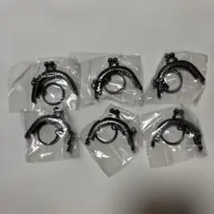 【再値下げ】がま口　がま口型チャーム 6個セット ブラック