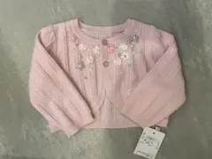 メゾピアノ リボン刺繍ニットボレロ　70-80