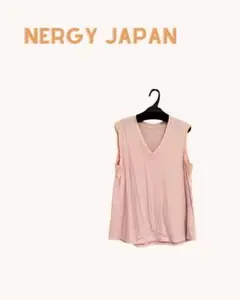 NERGY JAPAN (ナージー)ピンク Vネック ノースリーブ