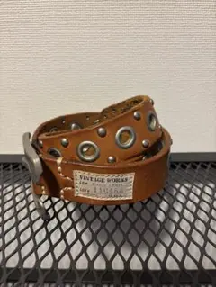【美品】ヴィンテージワークス　レザー ベルト　DH5658 33/84 ブラウン 美品】ヴィンテージワークス レザー ベルト DH5658 33/84