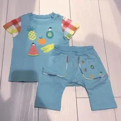 フルーツプリント 刺繍 Tシャツとショートパンツ セット