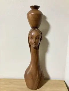 特大BIG 木彫り 美人 フラガール 南国 彫刻