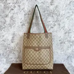 GUCCI オールドグッチ シェリーライン トートバッグ ブラウン