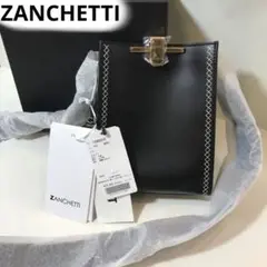 未使用 ZANCHETTI ザンチェッティ クロスボディ ショルダーバッグ 黒