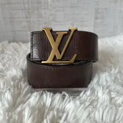 ルイヴィトン サンチュール・LVイニシャル ベルト ブラウン ブロンズ金具
