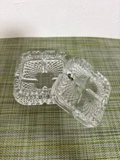 HOYA クリスタルガラス 小物入れ 蓋付き　レトロ