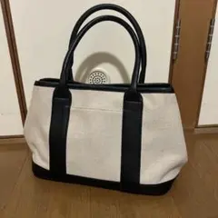 トートバッグ アイボリー ブラック 中古品