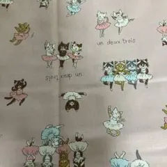 猫柄生地　シーチング　バレエ　ピンク　kokka 50cm