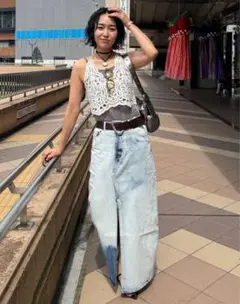 JEANASIS ホルターモチーフレースキャミ