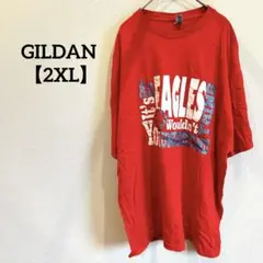 GILDAN 【2XL】レッド Tシャツ 半袖 大きめ ゆったり 大きいサイズ