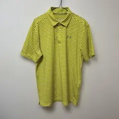 Under Armour イエロー ストライプ ポロシャツ