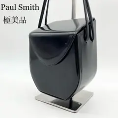 【極美品】ポールスミス バニティ ストライプ ボックス レザー ブラック
