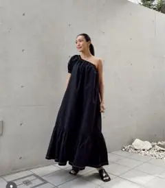 【美品】ALEXIA STAM ワンショル ワンピース ブラック アリシアスタン