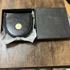 黒レザー コインケース 半円形