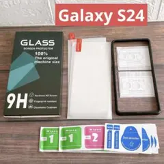 Galaxy S24 ガラスフィルム2枚+カメラフィルム 2枚 自動吸着