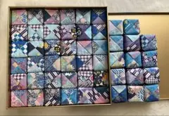 千代紙青系立方体くす玉50個