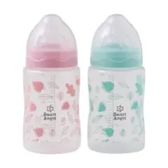 Smart Angel 哺乳瓶 2本セット ピンク・ミント　予備　乳首　2個付き