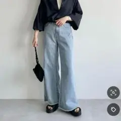 グリーンレーベル　ワイドデニムパンツ
