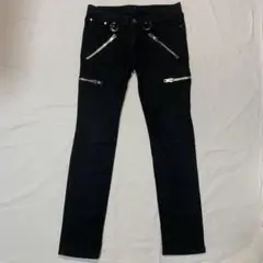 666 punk zip design denim jeans