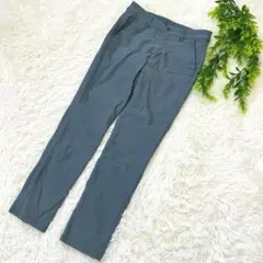〝ストラstola〟ストレートパンツ　秋冬素材　起毛　36サイズ　グリーン