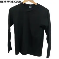 NEW WAVE CLUB ブラック長袖　Uネック　コットン　シンプルカジュアル