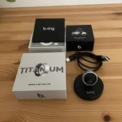 b.ring スマートリング（チタン） ＆ 専用充電スタンド