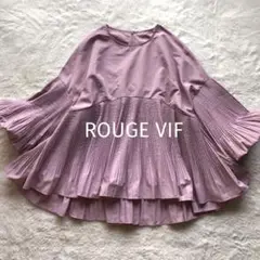 極美品✨️ ROUGE VIFプリーツ 半袖 ブラウス バルーン ボリューム袖