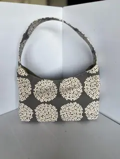 グレーと白のドット模様 グラニーバッグ