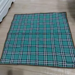 BURBERRY ターコイズブルー ピンクチェックハンカチ