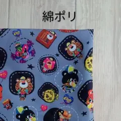 キャラクター柄 綿ポリ生地 グレー
